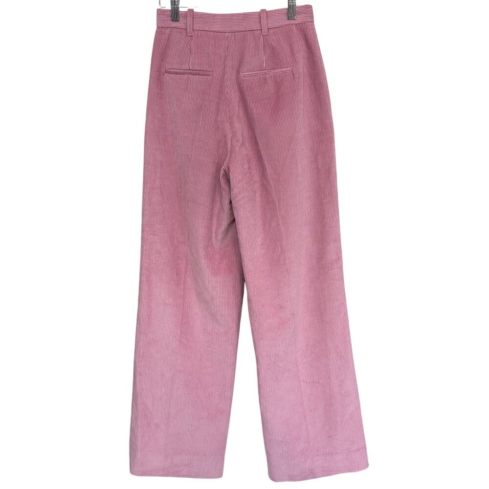 Ted Baker Pants Womens Size 1 Pink 100% Cotton Corduroy Wide Leg High Waist - Picture 7 of 9
